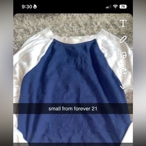 long sleeve baseball top from forever in small